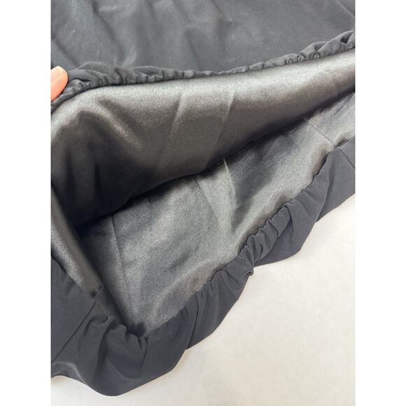 Vintage Gunne Sax Jessica McClintock Bubble Hem Dress Strapless Black Gold Lace - Picture 5 of 8